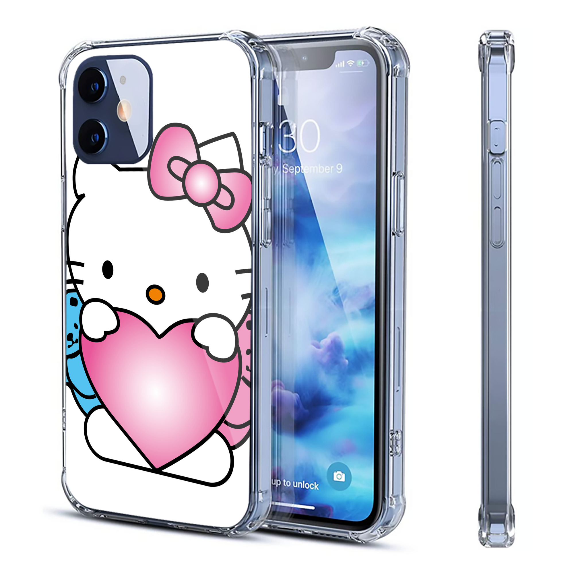 （画像用） Hello Kitty ハローキティ 【iPhone 12シリーズ対応】透明スマホケース（クリアソフトケース）